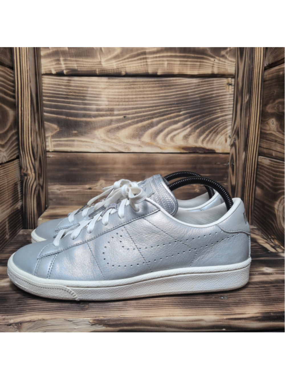 Nike Tennis Classic PRM QS GS Boys Size 7Y Metallic Silver Sneakers 872818-001